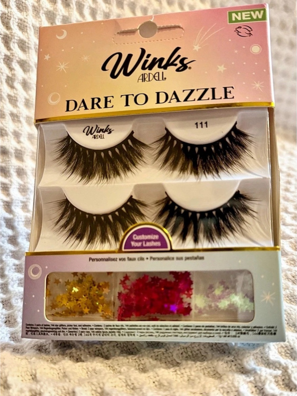 Winks Ardell Dare to Dazzle False Lashes & Glitter Kit NWT